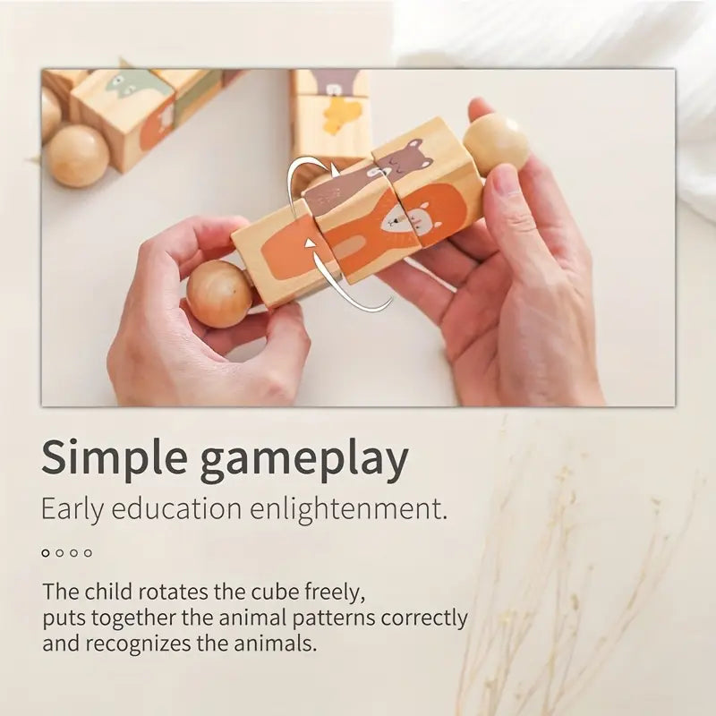 TwistyTails Wooden Animal Puzzle Toy