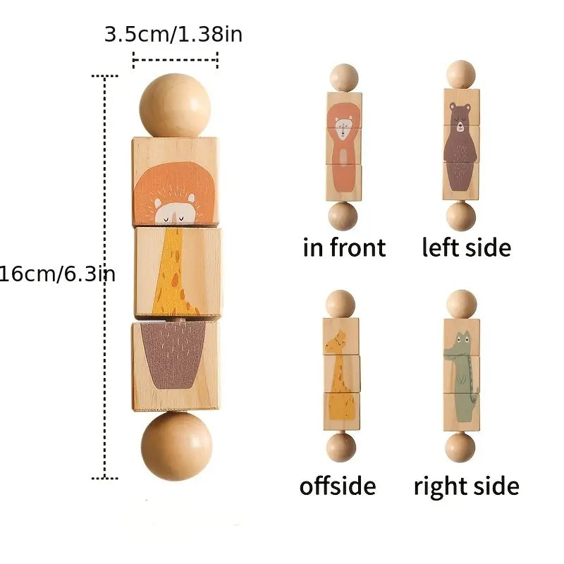 TwistyTails Wooden Animal Puzzle Toy