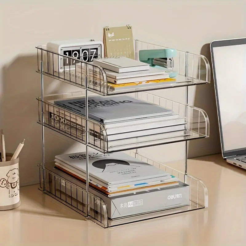 3 LAYERS Smart Acrylic Desk Organizer Rack
