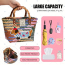Colorful Striped Woven Tote Bag