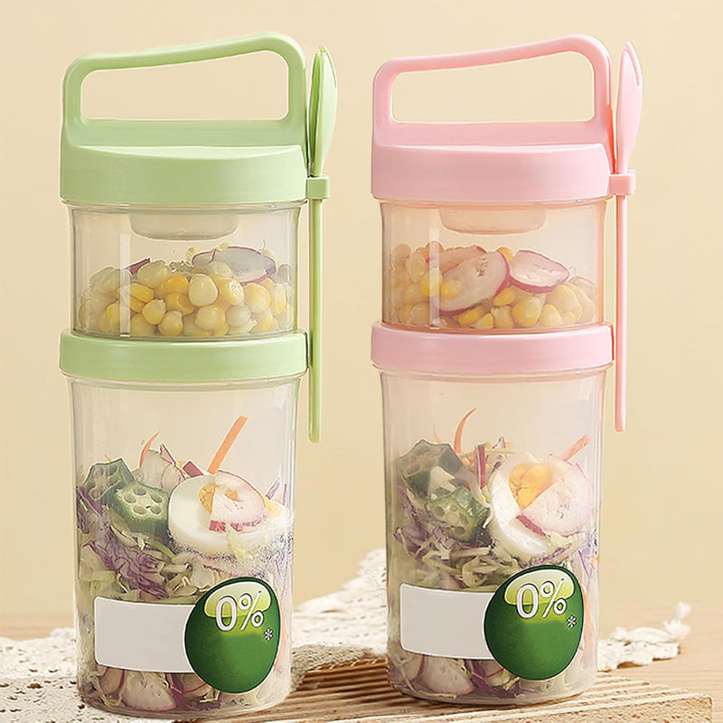 2 Tier Food Jars with Lid Fork