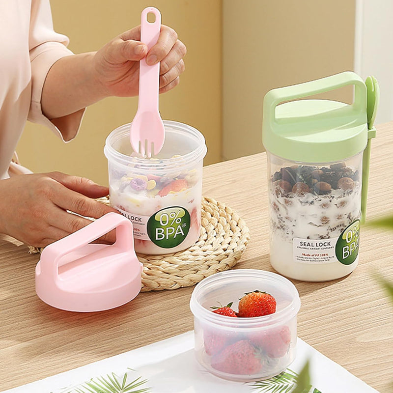 2 Tier Food Jars with Lid Fork