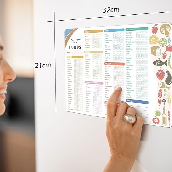 Baby First Foods Tracker Fridge Magnet