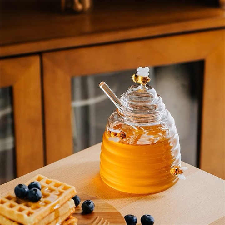Crystal Honey Jar with Dipper