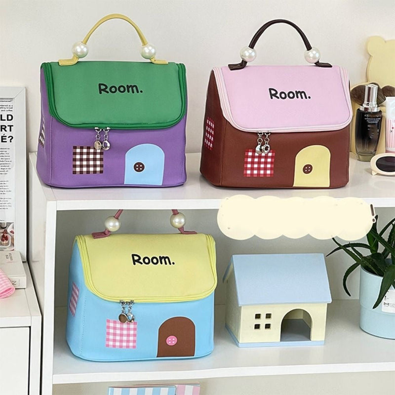 Cute Little House Design Make up Bag