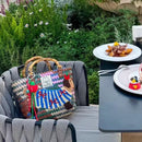 Colorful Striped Woven Tote Bag